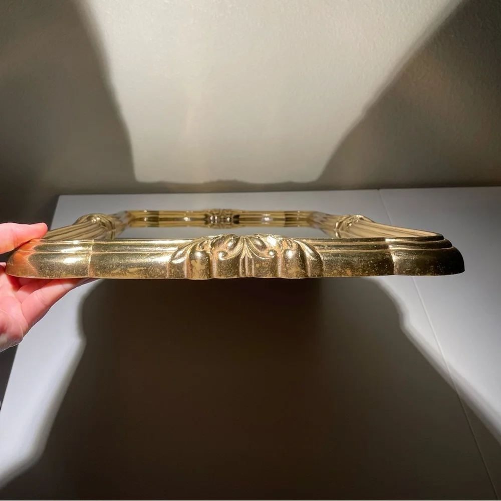VTG Wall Mirror Gold Ornate Hollywood Regency 22”x 14
